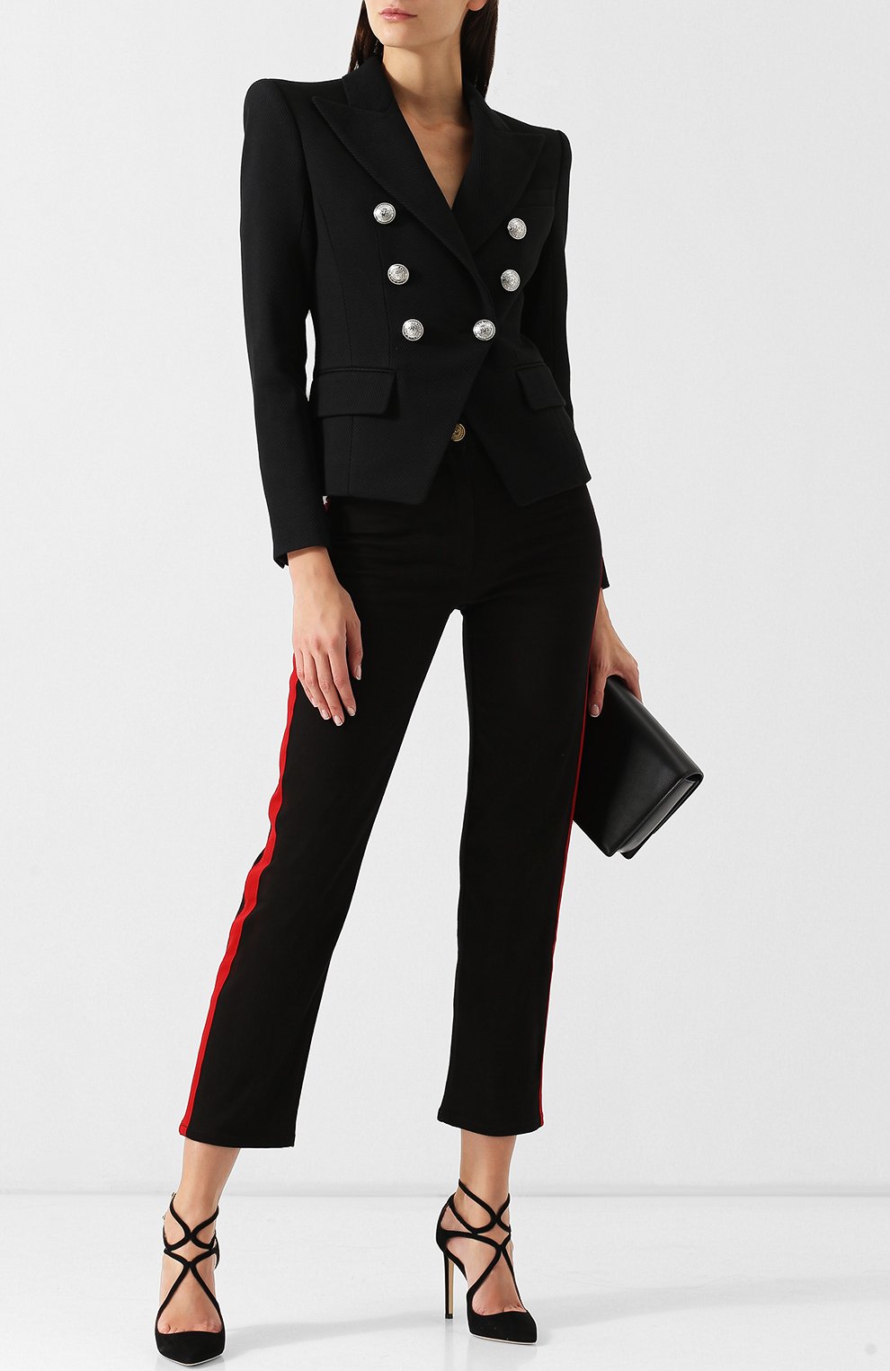 Двубортный приталенный жакет из смеси хлопка и шерсти BALMAIN, арт. 147004/C001, фото 2