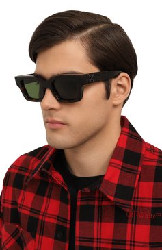 Женские солнцезащитные очки OFF-WHITE коричневого цвета, арт. 0ERI126/6055 | Фото 3 (Нос: Не проставлено; Региональные ограничения белый список (Axapta Mercury): Не проставлено; Кросс-КТ: С/з-унисекс; Тип очков: С/з; Материал: Пластик; Очки форма: Квадратные; Оптика Гендер: оптика-унисекс)