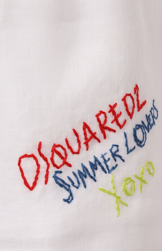 Льняные шорты Dsquared2 S73MU0236/D35294 Белый  S73MU0236/D35294 Фото 6
