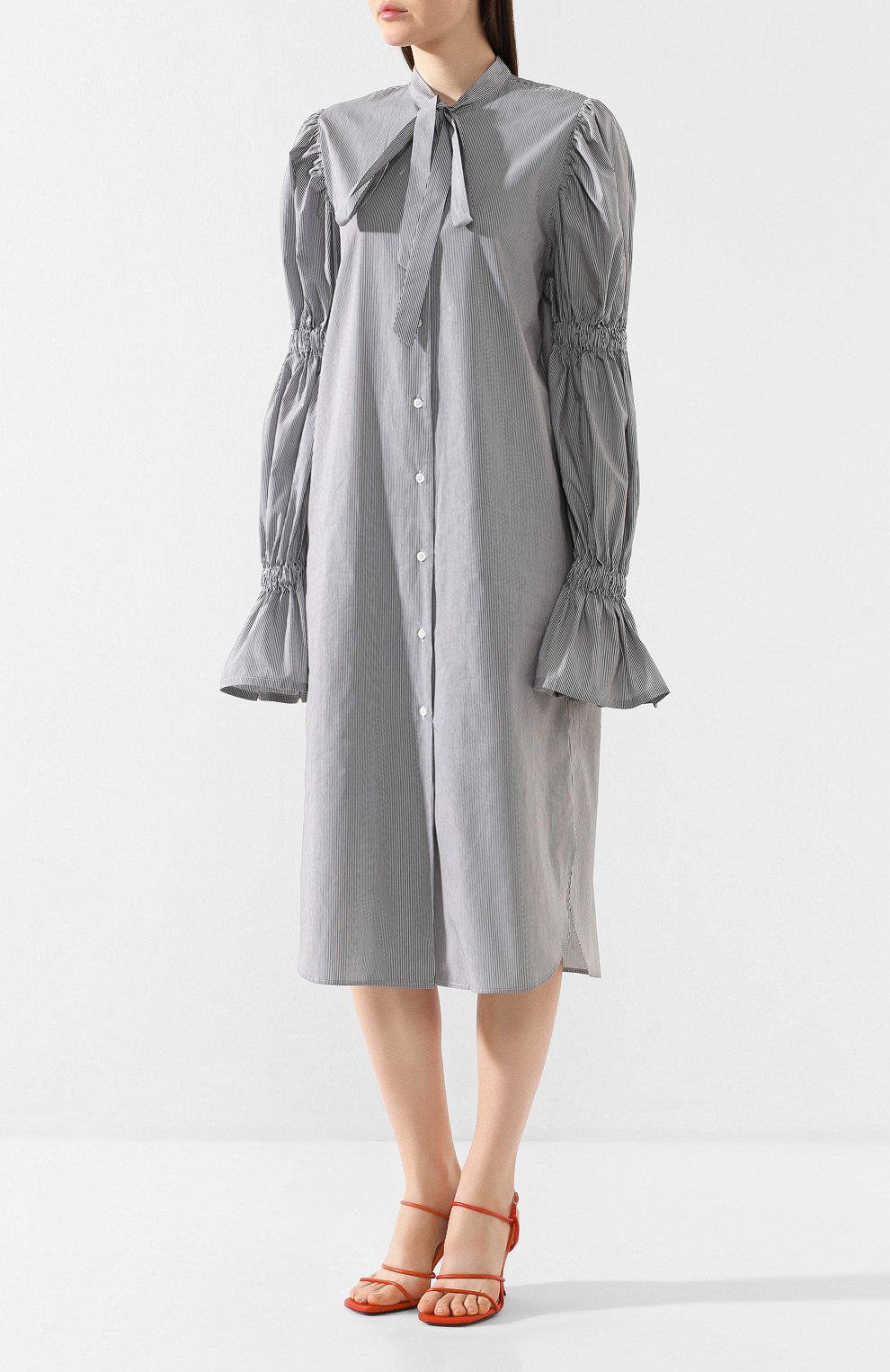 Хлопковое платье DRIES VAN NOTEN серого цвета по цене 59950 руб., арт. 201-31080-9060, фото 3 Хлопковое платье DRIES VAN NOTEN, арт. 201-31080-9060, фото 3