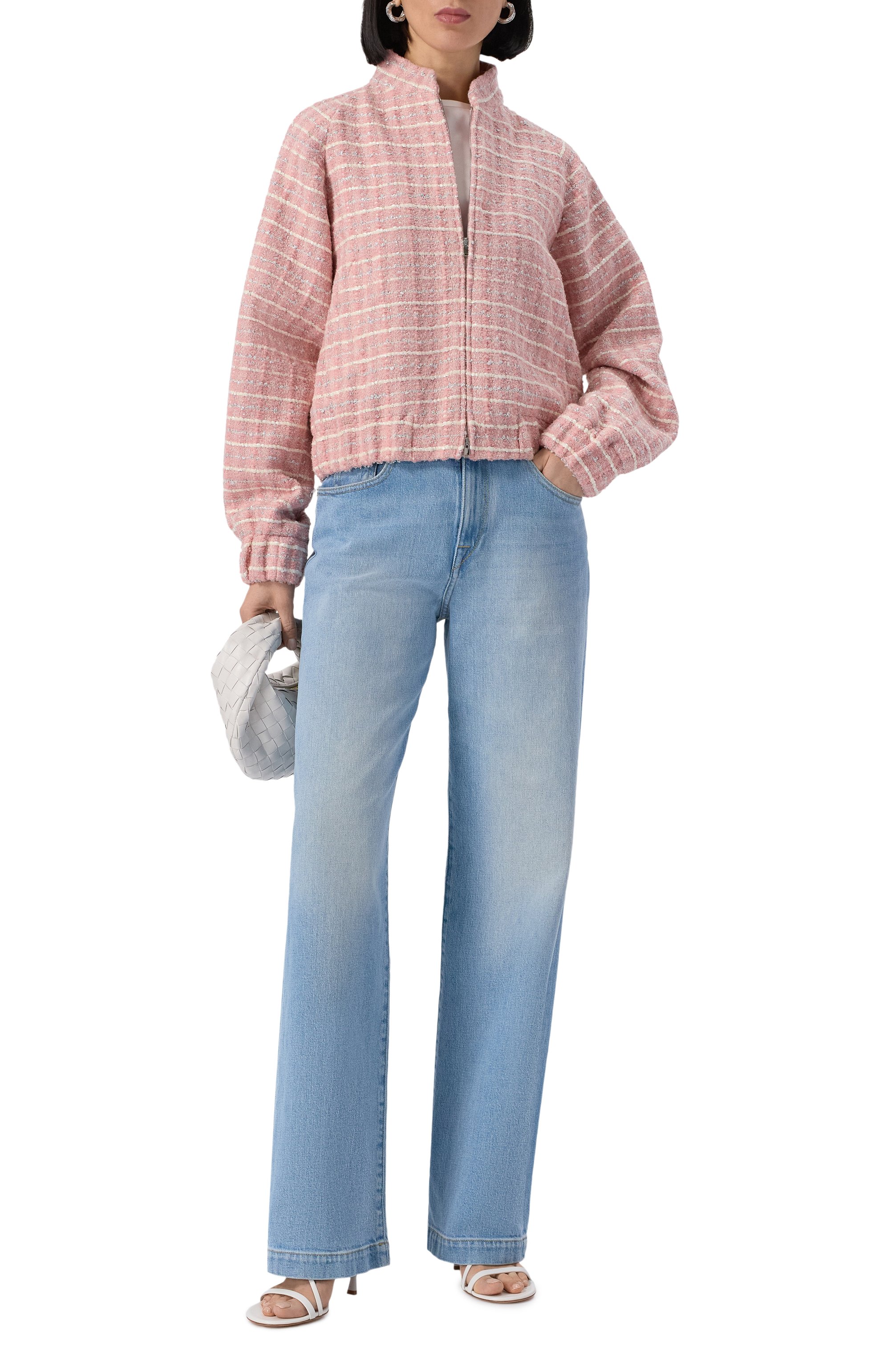 Твидовый бомбер MVST розового цвета по цене 250500 руб., арт. 25E/X2P/0/0041/3056, фото 2 Твидовый бомбер MVST, арт. 25E/X2P/0/0041/3056, фото 2