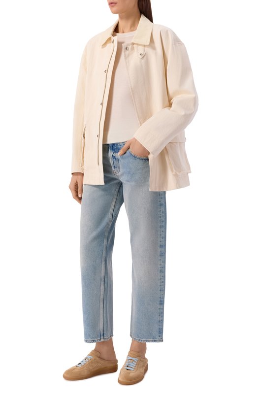 Замшевые кеды Santoni WBPG61347FAITKSN Кремовый  WBPG61347FAITKSN Фото 3