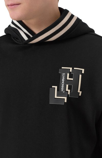 Хлопковое худи HINNOMINATE черного цвета по цене 19800 руб., арт. HMABM01440, фото 5 Хлопковое худи HINNOMINATE, арт. HMABM01440, фото 5