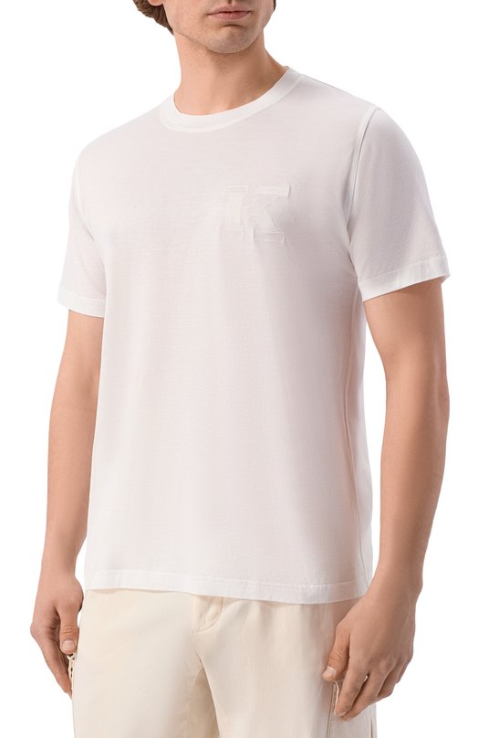 Хлопковая футболка Kiton UMK0827 Белый  UMK0827 Фото 3