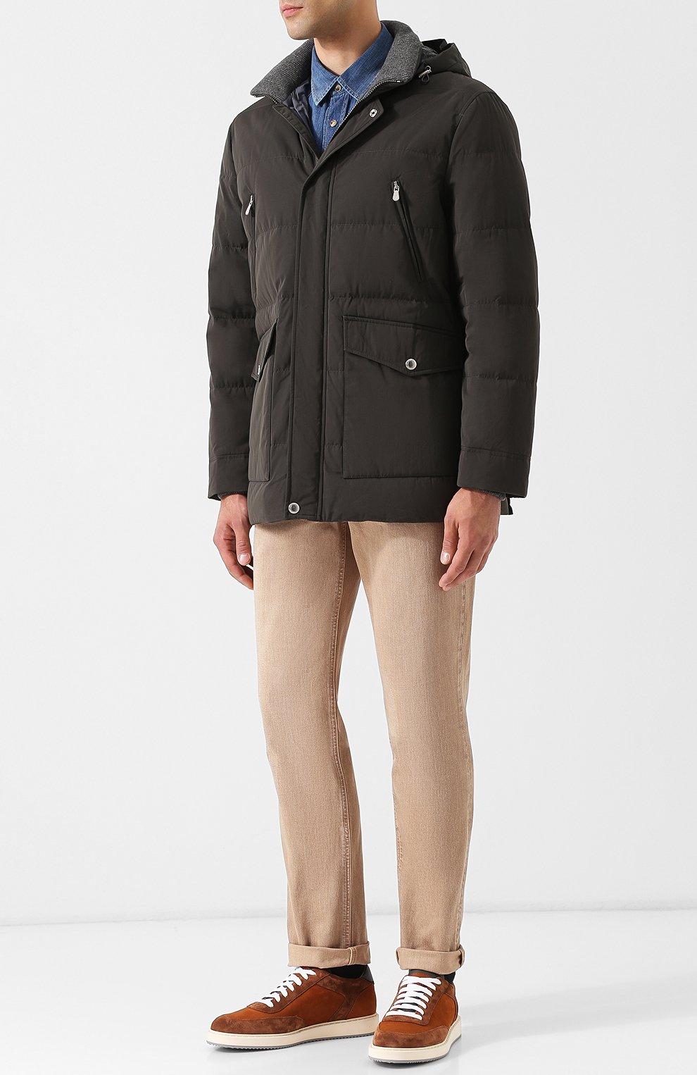 Пуховая куртка на молнии с капюшоном BRUNELLO CUCINELLI, арт. MM4931395, фото 2