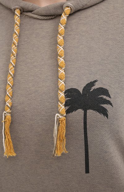 Хлопковое худи PALM ANGELS коричневого цвета по цене 57700 руб., арт. PWBB031F20FLE0016010, фото 5 Хлопковое худи PALM ANGELS, арт. PWBB031F20FLE0016010, фото 5