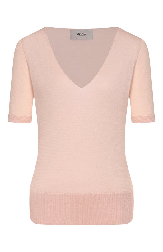 Пуловер изо льна и шелка Agnona K011025E/0L180PE Розовый K011025E/0L180PE