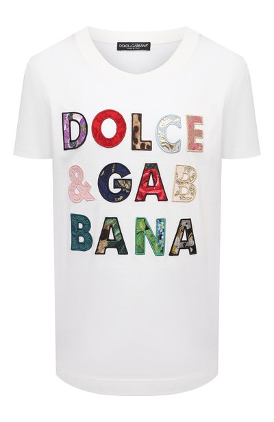 Женская хлопковая футболка DOLCE & GABBANA, арт. F8N17Z/G7YMQ
