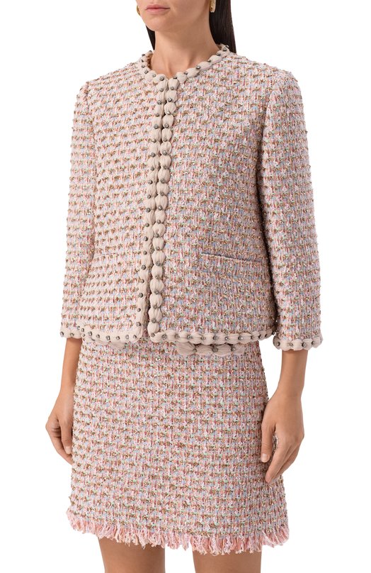 Твидовый жакет Valentino 7B3CE3YI/9E5 Розовый  7B3CE3YI/9E5 Фото 3