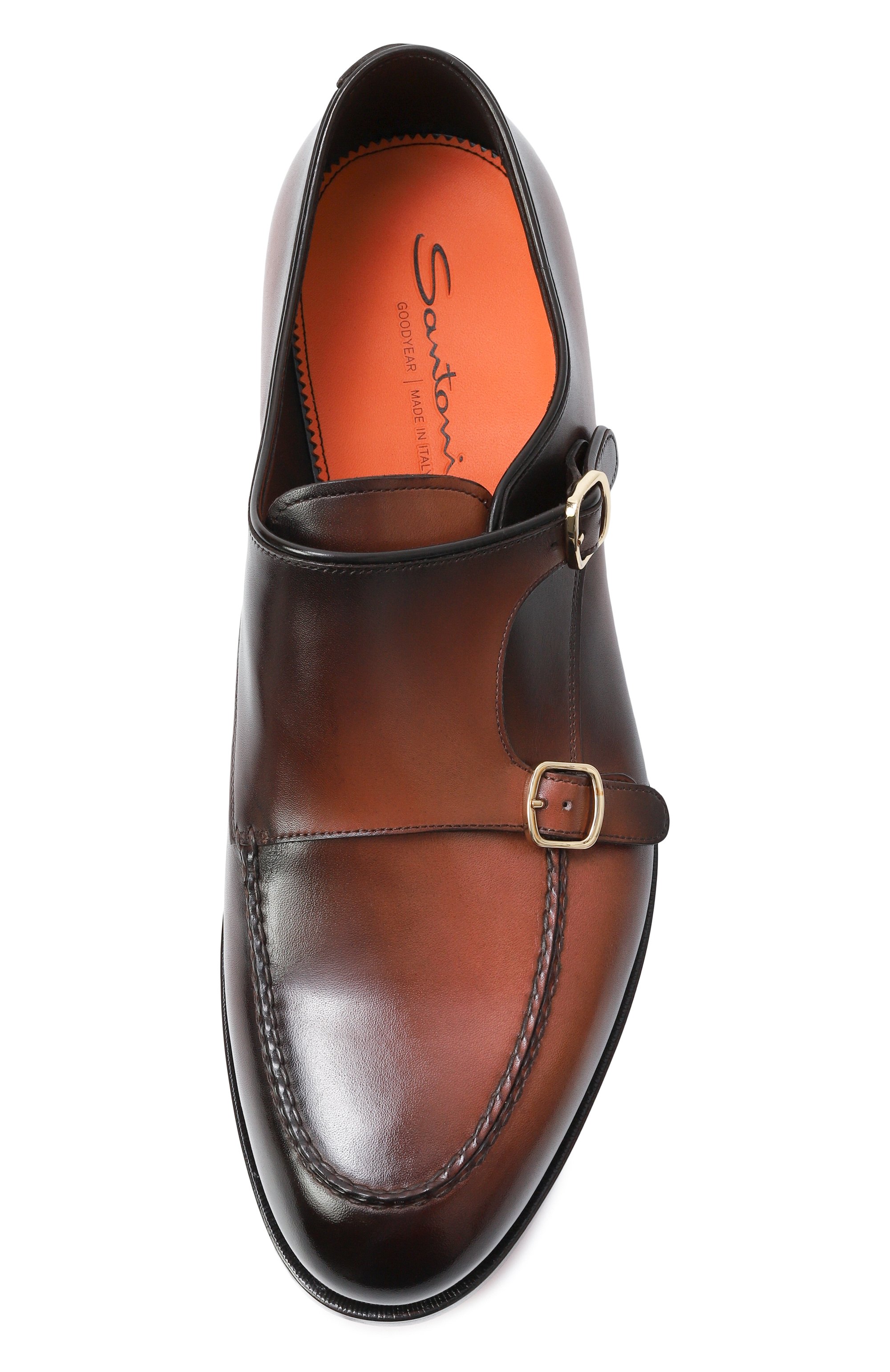 Кожаные монки colin SANTONI темно-коричневого цвета по цене 159500 руб., арт. MCCG19016PC7HFUL, фото 6 Кожаные монки colin SANTONI, арт. MCCG19016PC7HFUL, фото 6