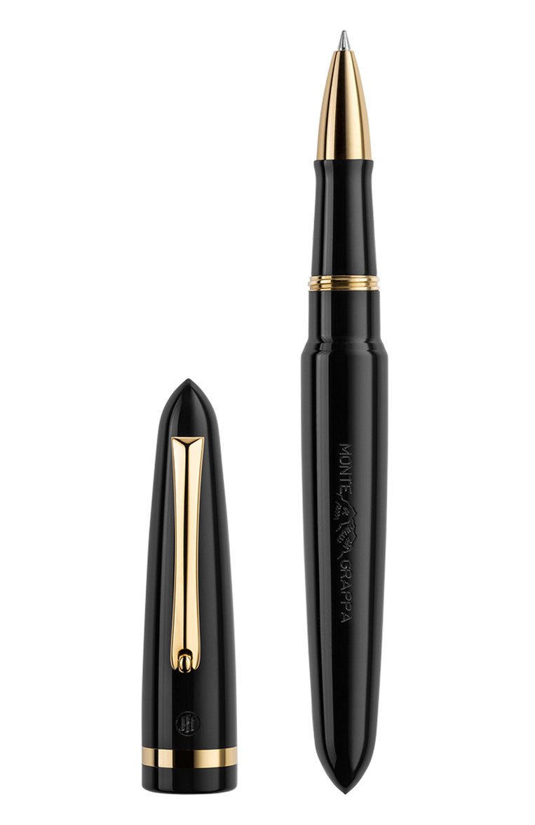 Ручка-роллер MONTEGRAPPA черного цвета, арт. ISVENRAC | Фото 1 (Региональные ограничения белый список (Axapta Mercury): Не проставлено; Нос: Не проставлено; Материал сплава: Сталь; Ограничения доставки: m-style)