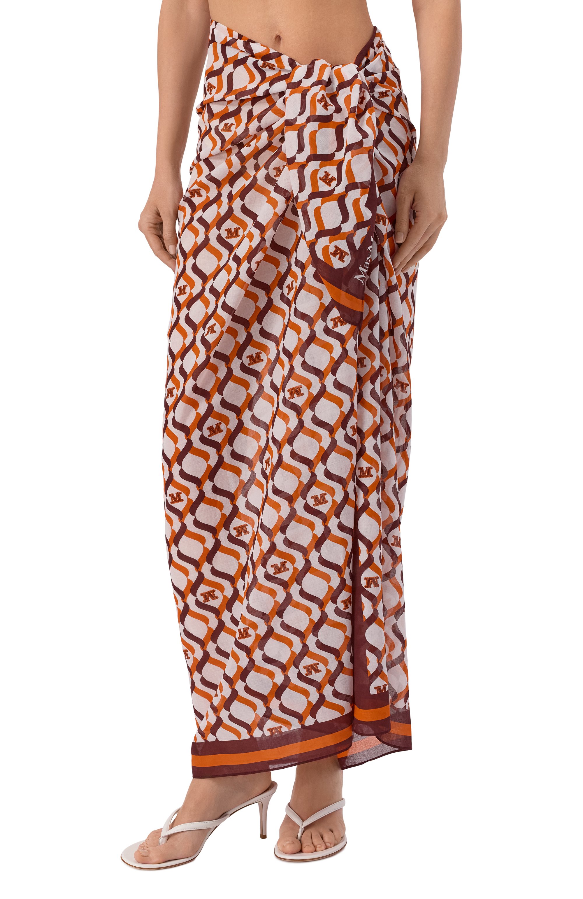 Хлопковое парео MAX MARA, арт. BCHELFI 261654101, фото 3