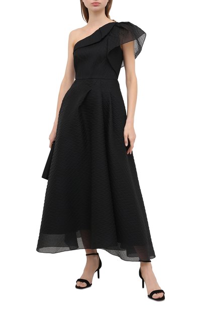 Платье из шелка и вискозы ROLAND MOURET черного цвета по цене 299500 руб., арт. PW20/S0935/F0428, фото 2 Платье из шелка и вискозы ROLAND MOURET, арт. PW20/S0935/F0428, фото 2