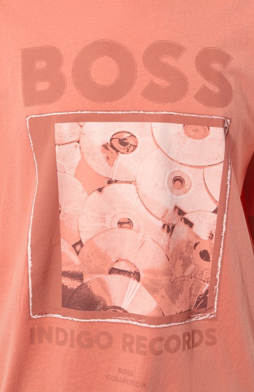 Хлопковая футболка BOSS Orange 50506970 Розовый  50506970 Фото 5