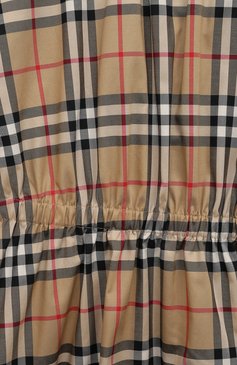 Детское хлопковое платье BURBERRY бежевого цвета, арт. 8068451 | Фото 3 (Рукава: Короткие; Случай: Повседневный; Материал сплава: Простав�лено; Материал внешний: Хлопок; Драгоценные камни: Проставлено)