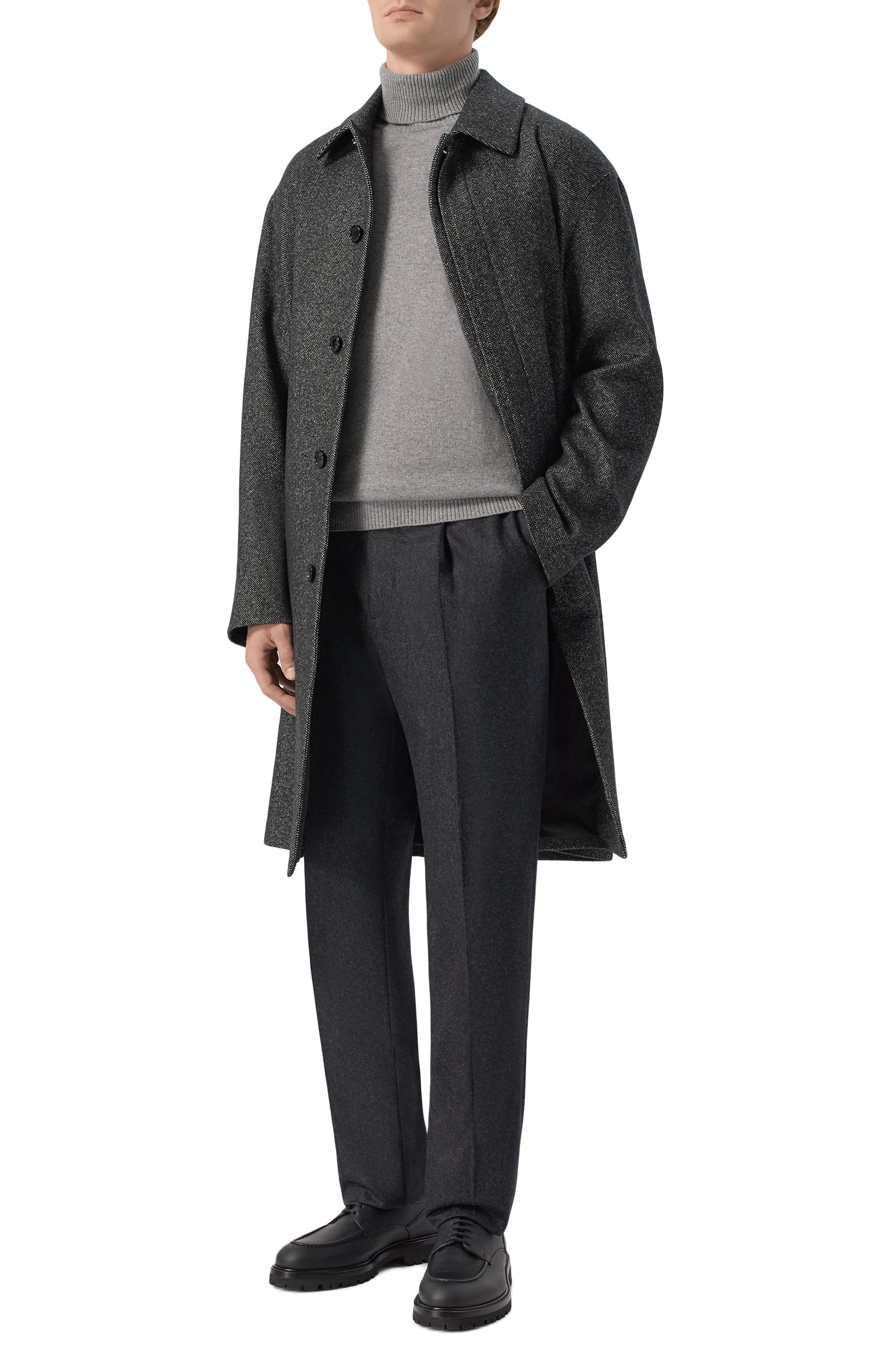 Шерстяные брюки BRUNELLO CUCINELLI темно-серого цвета по цене 157000 руб., арт. M038PE1450, фото 2 Шерстяные брюки BRUNELLO CUCINELLI, арт. M038PE1450, фото 2