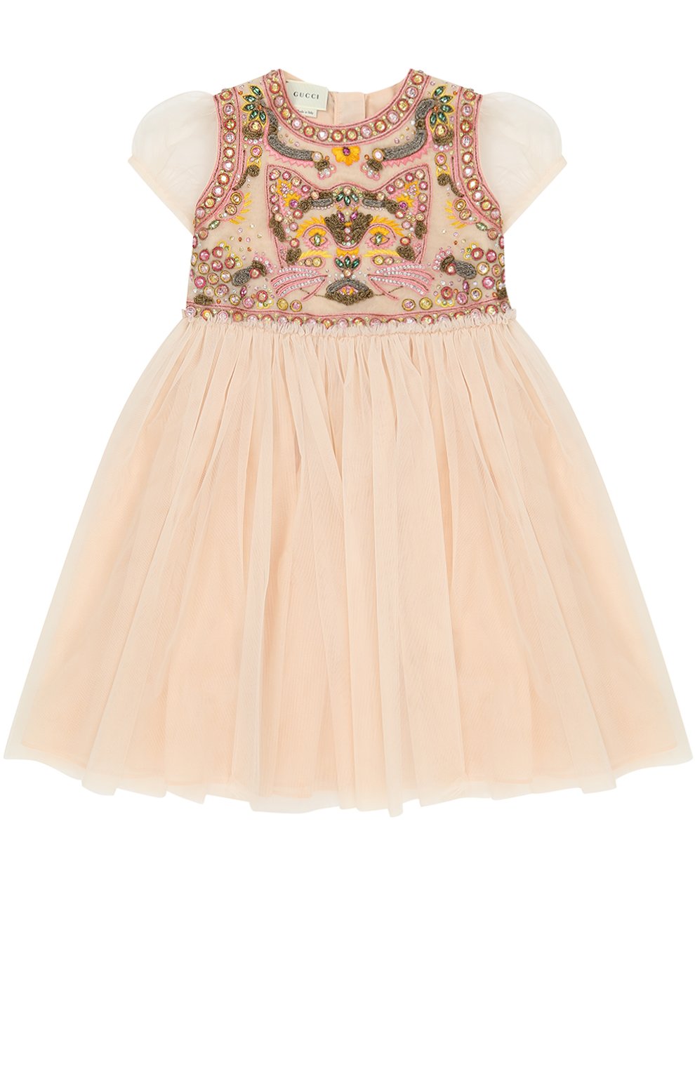 Многослойное приталенное платье с вышивкой и кристаллами GUCCI, арт. 471121/ZB675, фото 1