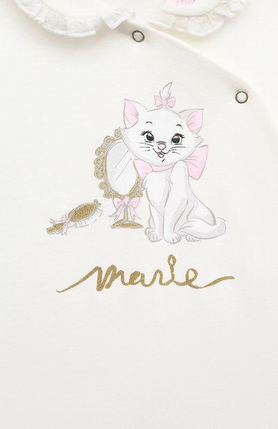 Хлопковый комбинезон MONNALISA белого цвета по цене 9380 руб., арт. 350200, фото 3 Хлопковый комбинезон MONNALISA, арт. 350200, фото 3