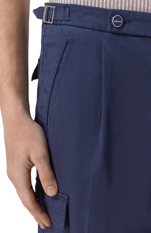 Хлопковые брюки-карго Kiton UP0005K0600H Синий  UP0005K0600H Фото 5