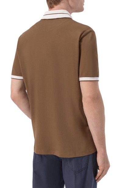 Хлопковое поло KITON коричневого цвета по цене 125000 руб., арт. UMK0880, фото 4 Хлопковое поло KITON, арт. UMK0880, фото 4