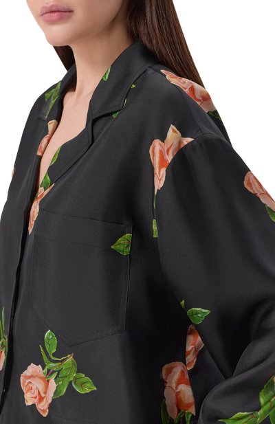 Шелковая рубашка NANUSHKA черного цвета по цене 69900 руб., арт. VALLY, фото 5 Шелковая рубашка NANUSHKA, арт. VALLY, фото 5