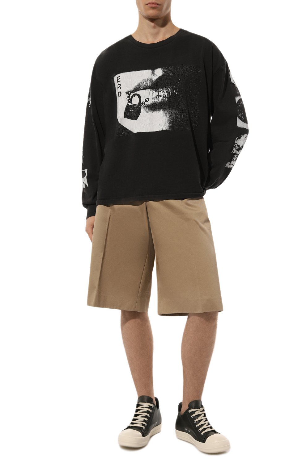 Кожаные кеды porterville RICK OWENS, арт. RU02D6891/LC0, фото 2