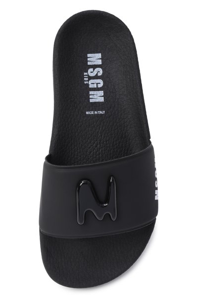 Шлепанцы MSGM KIDS черного цвета по цене 10950 руб., арт. 82511/VAR2, фото 4 Шлепанцы MSGM KIDS, арт. 82511/VAR2, фото 4