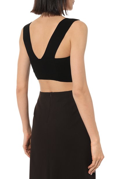 Бра-топ из вискозы AND THE BRAND черного цвета по цене 18760 руб., арт. S23-TP021-1203-900, фото 4 Бра-топ из вискозы AND THE BRAND, арт. S23-TP021-1203-900, фото 4