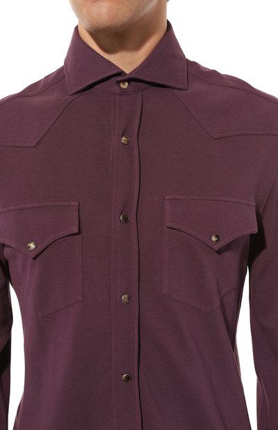 Хлопковая рубашка BRUNELLO CUCINELLI, арт. M0T636666, фото 5