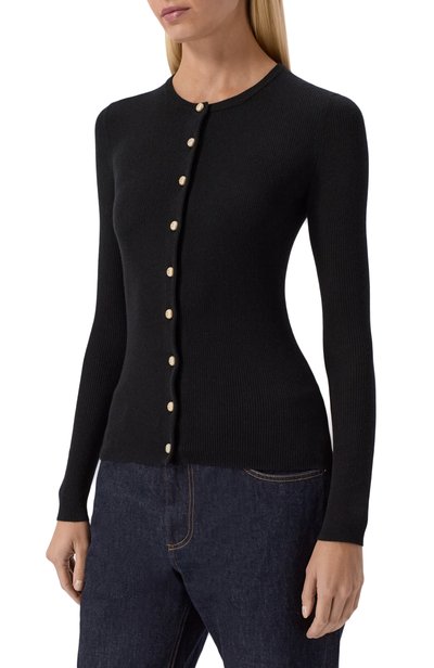Кашемировый кардиган DOLCE & GABBANA черного цвета по цене 267500 руб., арт. FXVF5T/JBW25, фото 3 Кашемировый кардиган DOLCE & GABBANA, арт. FXVF5T/JBW25, фото 3
