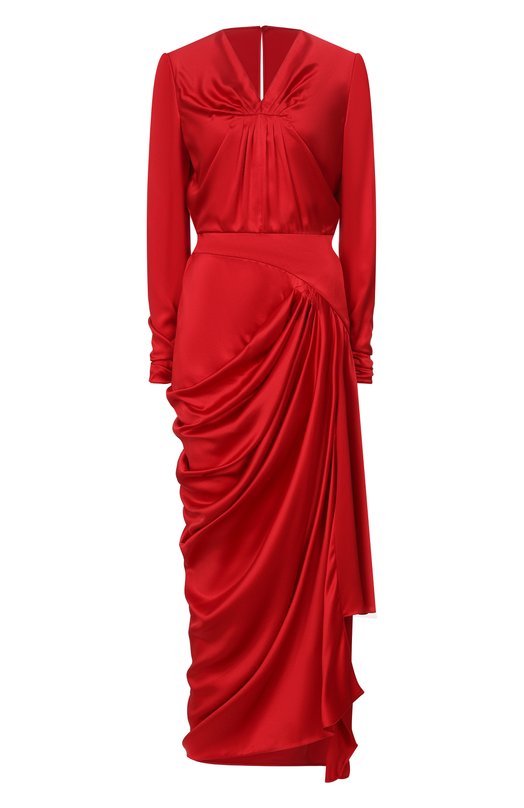 Атласное платье Valentino 8B0VDNA0/8M6 Красный 8B0VDNA0/8M6