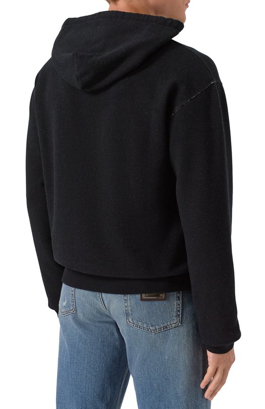 Худи из хлопка и вискозы Valentino 7V3MF29M/B1M Чёрный  7V3MF29M/B1M Фото 4