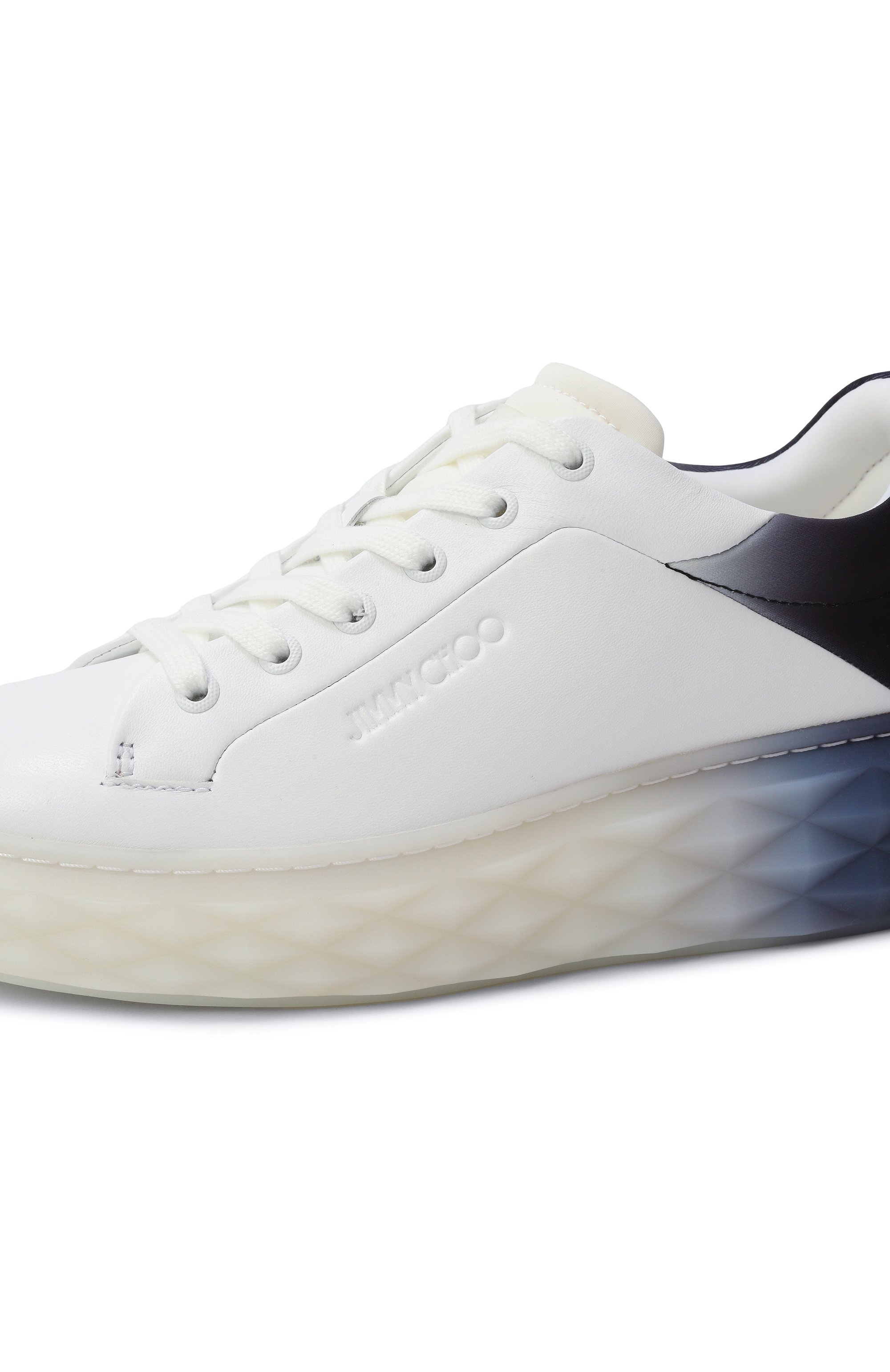 Кожаные кеды diamond maxi f ii JIMMY CHOO, арт. DIAM0ND MAXI/F II/BFA, фото 7