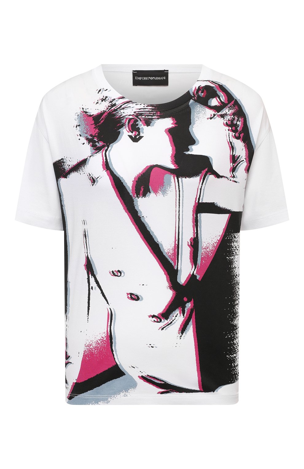 Хлопковая футболка EMPORIO ARMANI белого цвета по цене 18750 руб., арт. 6K2T7W/2J30Z, фото 1 Хлопковая футболка EMPORIO ARMANI, арт. 6K2T7W/2J30Z, фото 1
