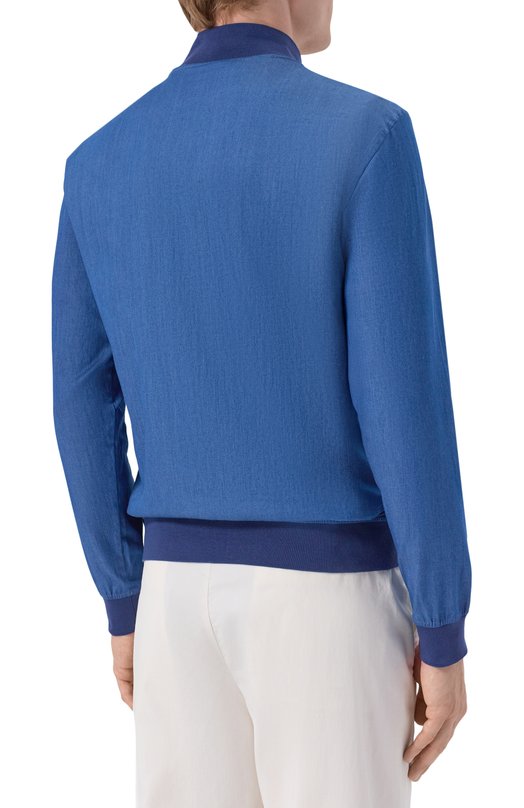 Хлопковый бомбер Kiton UG0001H09696 Синий  UG0001H09696 Фото 4