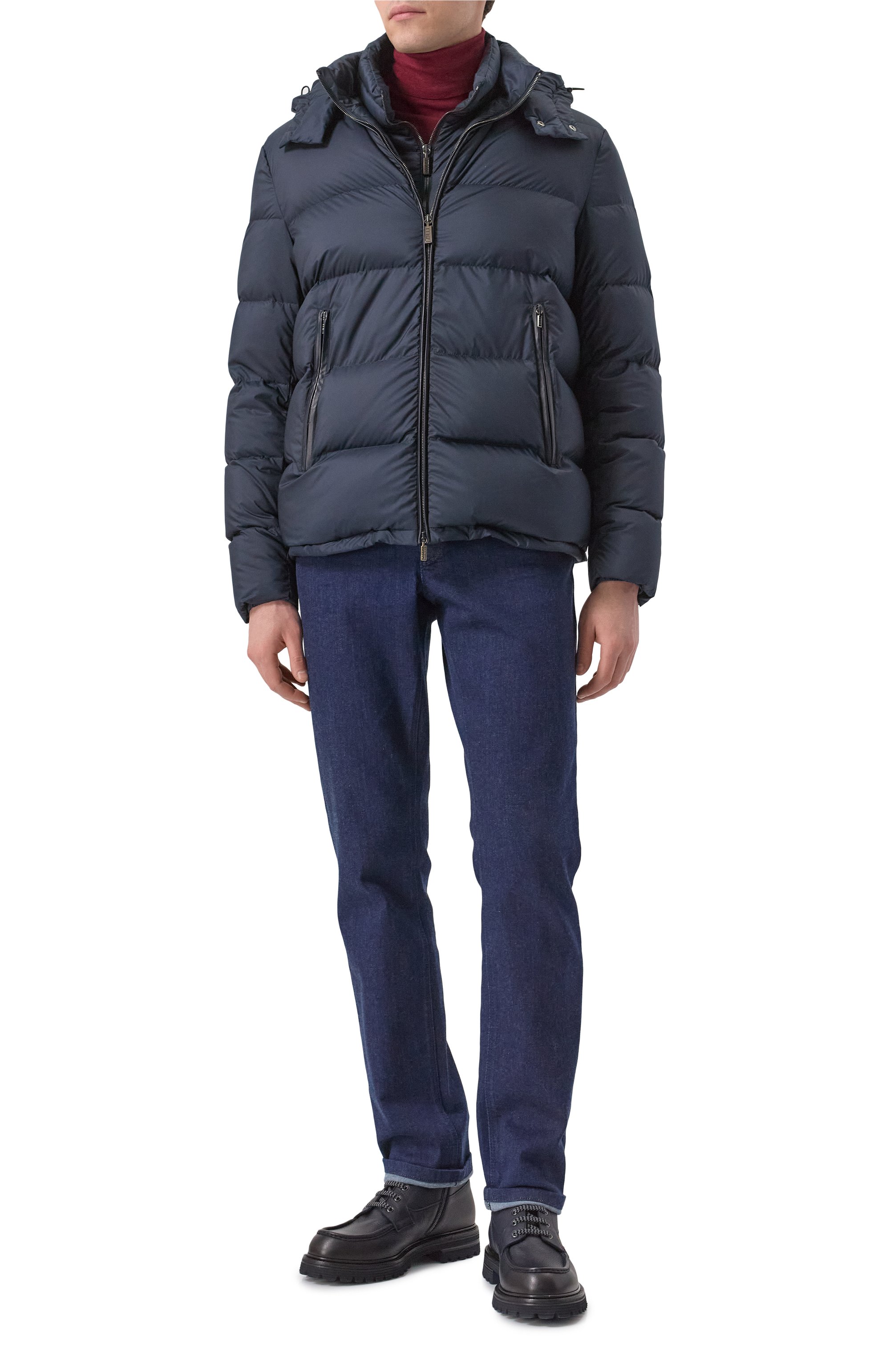 Пуховик ZILLI темно-синего цвета по цене 398000 руб., арт. 0D0021M2010V00000, фото 2 Пуховик ZILLI, арт. 0D0021M2010V00000, фото 2