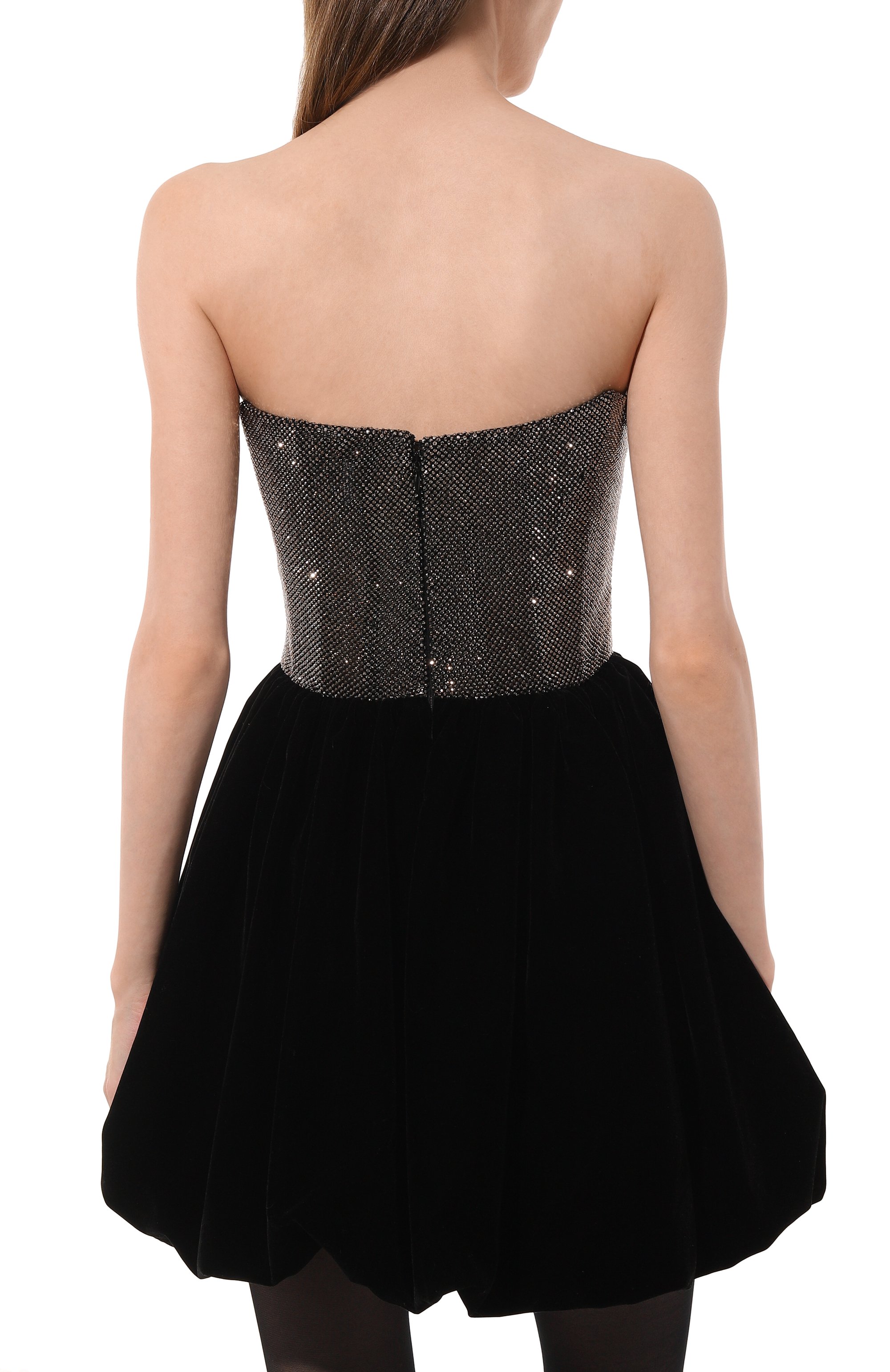 Бархатное платье с отделкой стразами ALINE, арт. AL151020, фото 4