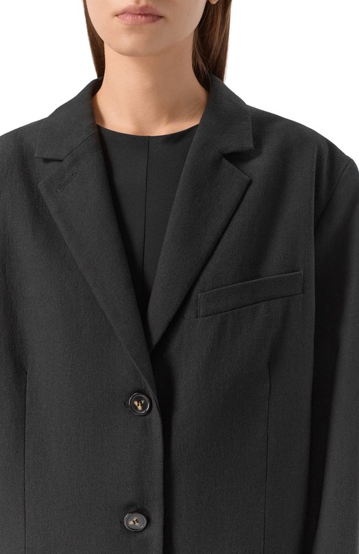 Жакет изо льна и вискозы 12 STOREEZ 126104 Чёрный  126104 Фото 5