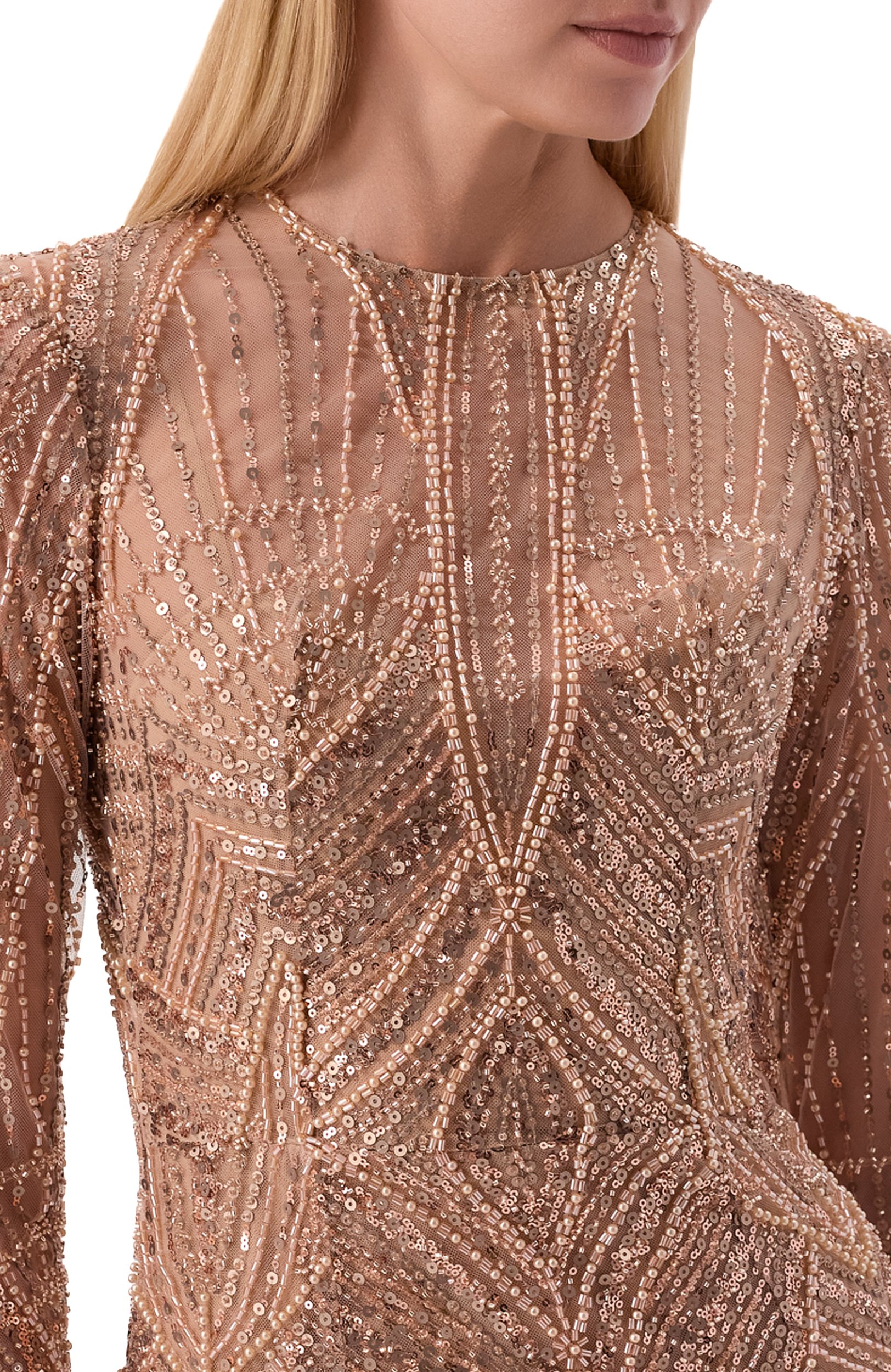 Платье с отделкой бисером ZUHAIR MURAD, арт. PDR26041/TUEM025, фото 4