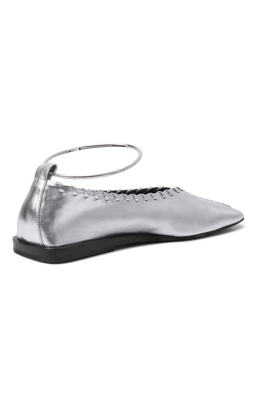 Кожаные балетки Ring Jil Sander J15WZ0009/P4836 Серебряный  J15WZ0009/P4836 Фото 5
