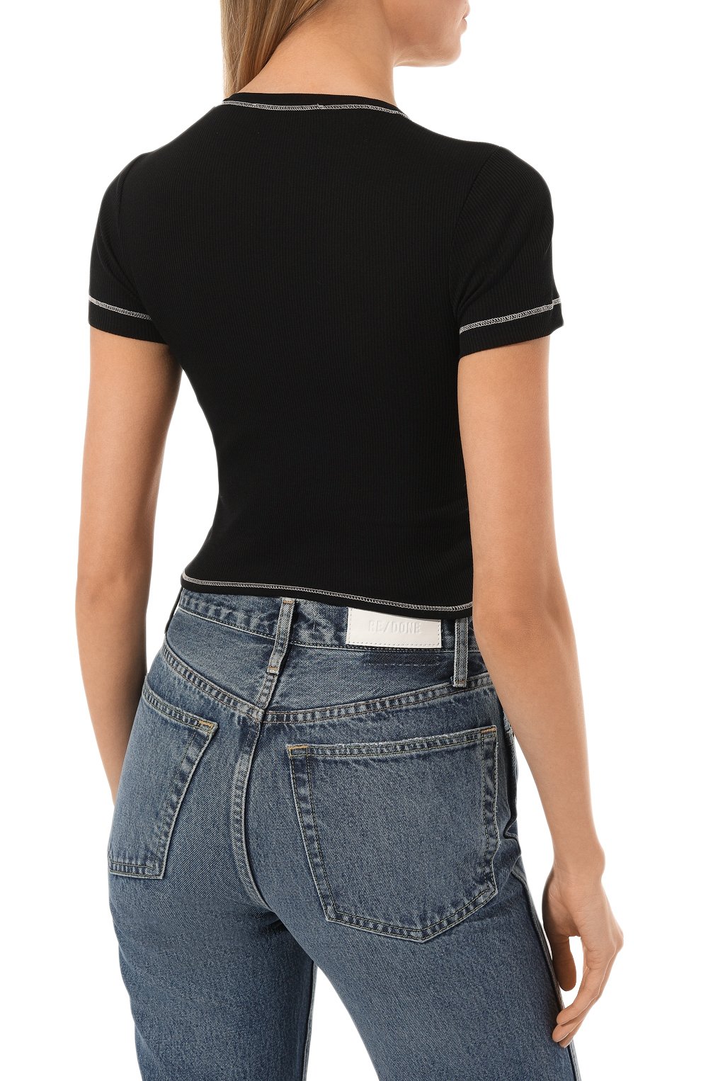 Хлопковая футболка HELMUT LANG черного цвета по цене 16400 руб., арт. M04HW511, фото 4 Хлопковая футболка HELMUT LANG, арт. M04HW511, фото 4
