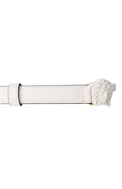 Кожаный ремень la medusa VERSACE белого цвета по цене 39950 руб., арт. DCDI145/DVTFN, фото 3 Кожаный ремень la medusa VERSACE, арт. DCDI145/DVTFN, фото 3