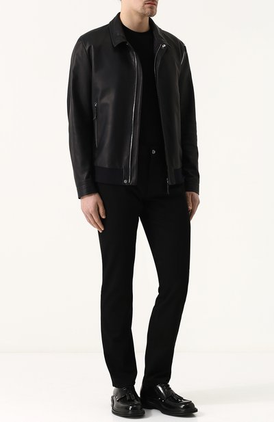 Кожаный бомбер с отложным воротником ANDREA CAMPAGNA, арт. 89900E1652600, фото 2