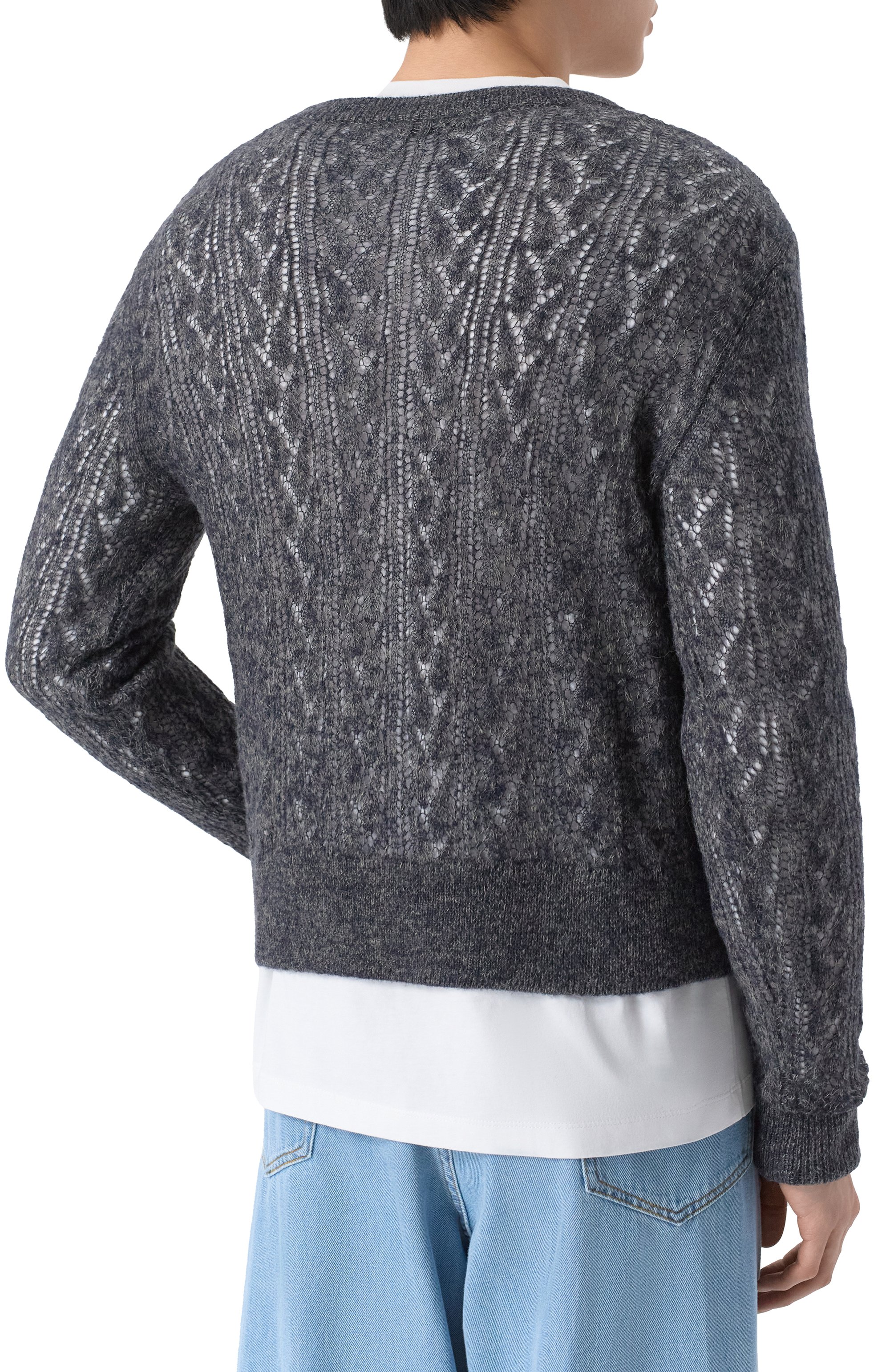 Кардиган DRIES VAN NOTEN темно-синего цвета по цене 86500 руб., арт. 021234/3723, фото 4 Кардиган DRIES VAN NOTEN, арт. 021234/3723, фото 4