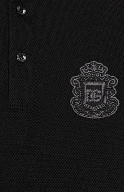 Хлопковое поло DOLCE & GABBANA черного цвета по цене 27250 руб., арт. L4JT8V/G7P1Q, фото 3 Хлопковое поло DOLCE & GABBANA, арт. L4JT8V/G7P1Q, фото 3