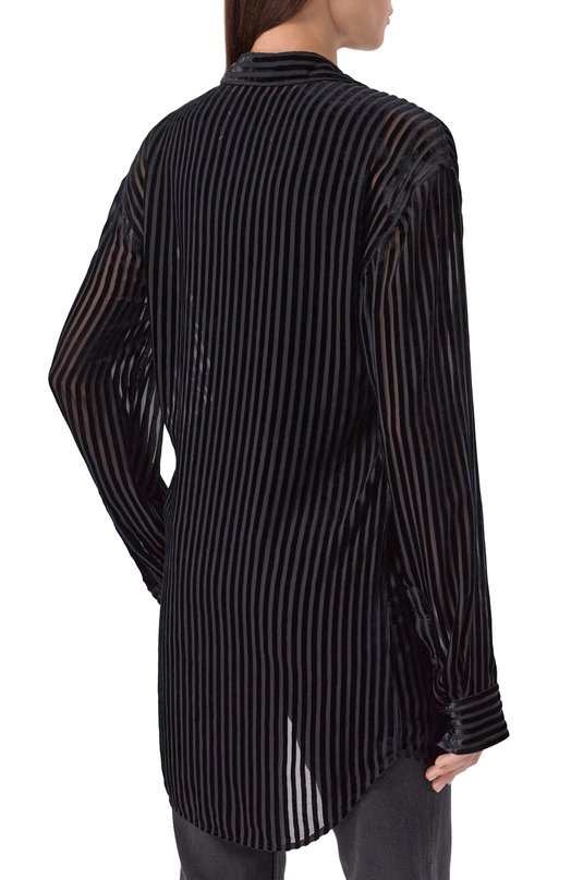 Бархатная рубашка Ann Demeulemeester B0013788/FA714 Чёрный  B0013788/FA714 Фото 4
