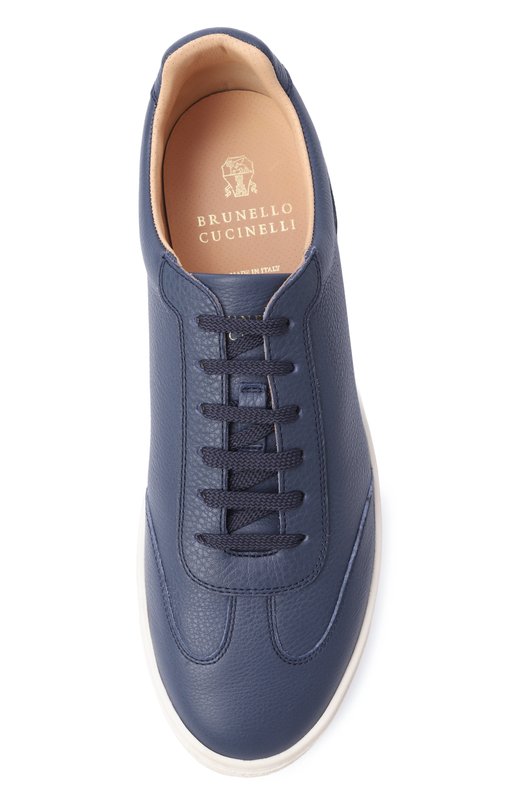 Кожаные кеды Brunello Cucinelli MZUDCAN309 Синий  MZUDCAN309 Фото 6