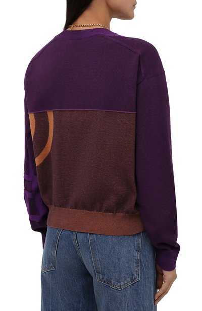 Хлопковый пуловер KENZO фиолетового цвета по цене 37100 руб., арт. FB62PU6403TC, фото 4 Хлопковый пуловер KENZO, арт. FB62PU6403TC, фото 4