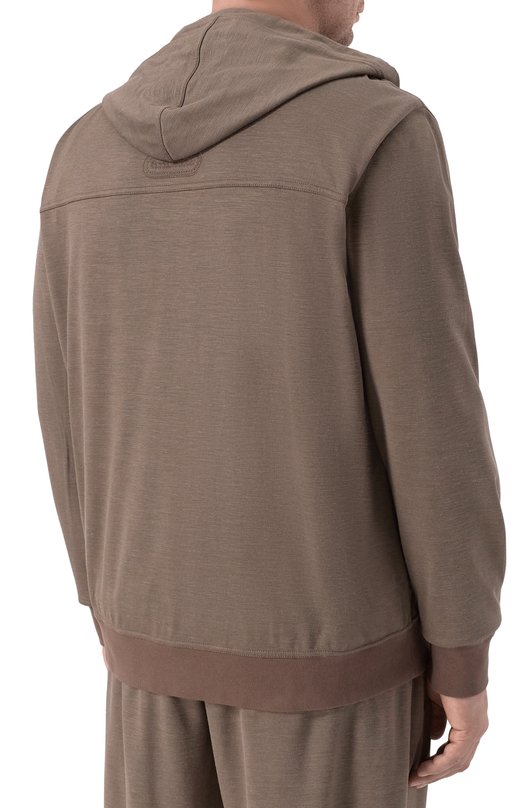 Толстовка из шелка и хлопка Stefano Ricci K919072FCR/T26206_002 Коричневый  K919072FCR/T26206_002 Фото 4