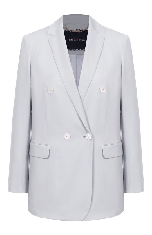 Шерстяной жакет Kiton D51515K0102473 Голубой D51515K0102473